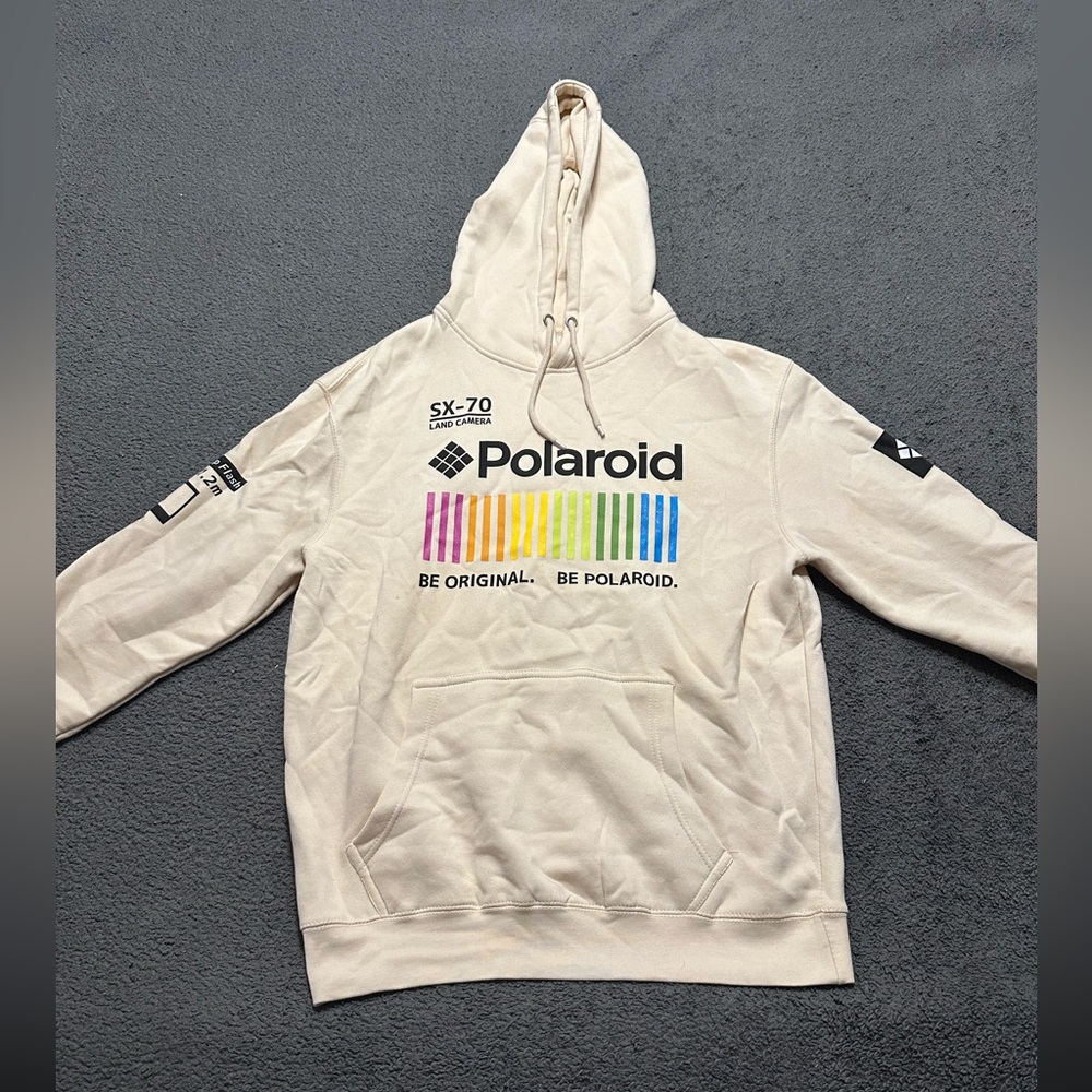 Cream Polaroid Hoodie Large